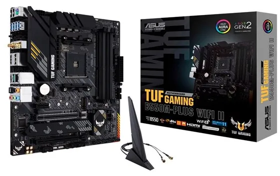 ASUS TUF GAMING B550M-PLUS WIFI II Hovedkort - AMD B550 - AMD AM4 socket - DDR4 RAM - Micro-ATX
